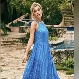 Lilly Pulitzer Beccalyn Maxi Dress BOCA BLUEVISCOSE METALLIC …
